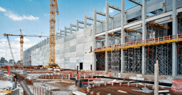 Construction site with cranes