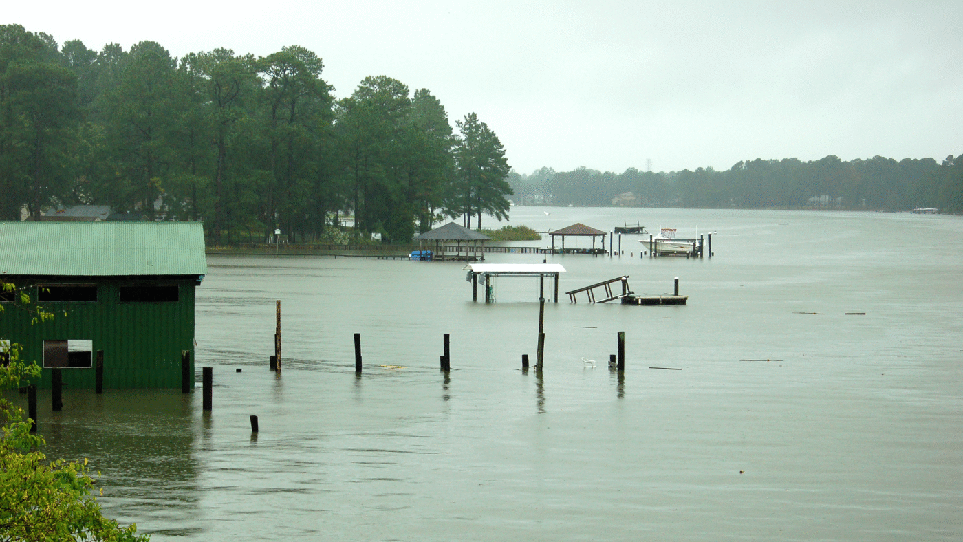flooded river hurricane damage