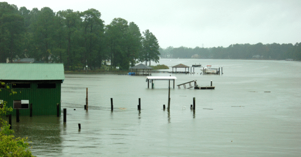 flooded river hurricane damage