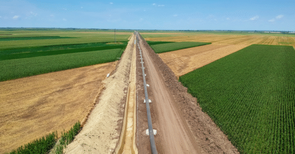 Aerial View of a Rural Pipeline Site