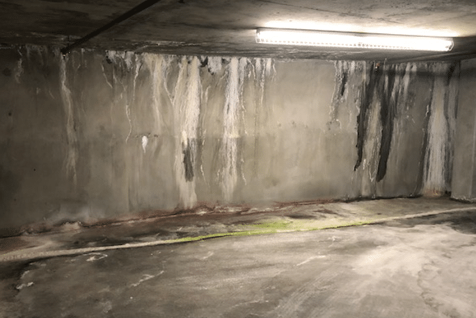 Subterranean Parking Garage Leaks, How To Seal Garage Foundation Walls