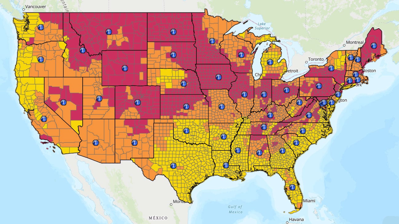 USEPA Radon Zone Map