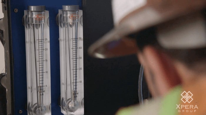 ASTM E783 Air Infiltration Test - observing pressure differential