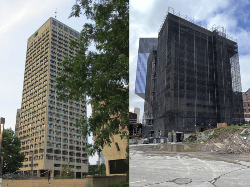 Photo: (Left) 60 Wadsworth Building prior to work start; (Right) 60 Wadsworth Building as of 9/13/2022